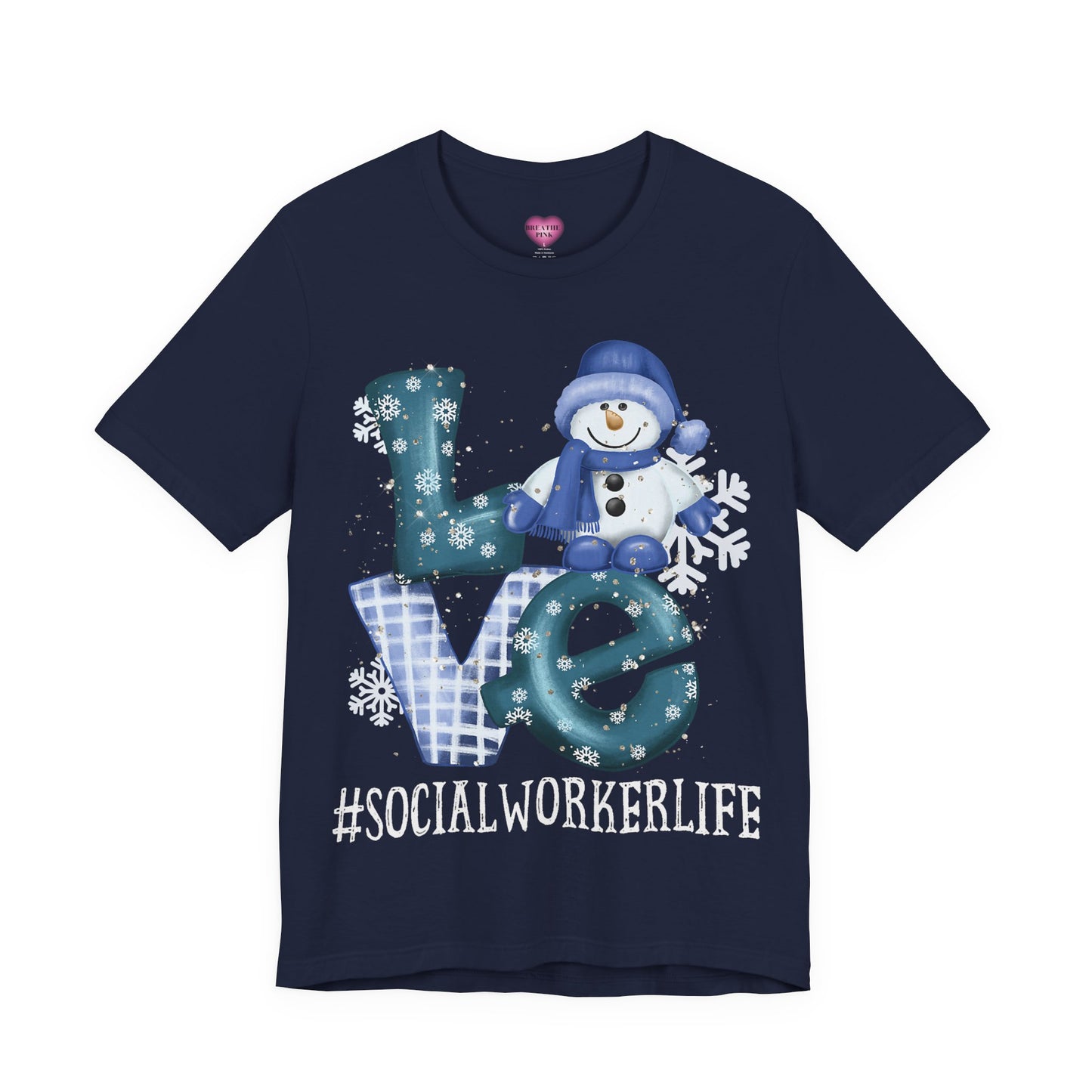 Social Worker Life Holiday LOVE Short Sleeve Tee