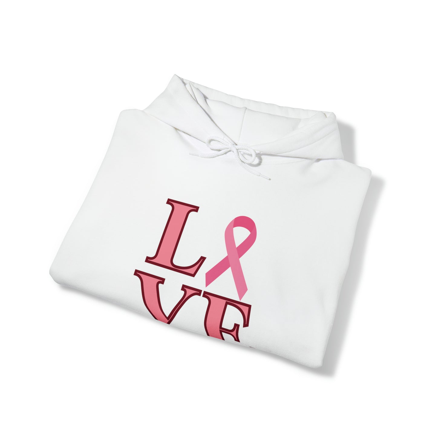 Breathe Pink LOVE Breast Cancer Awareness Hooded Sweatshirt