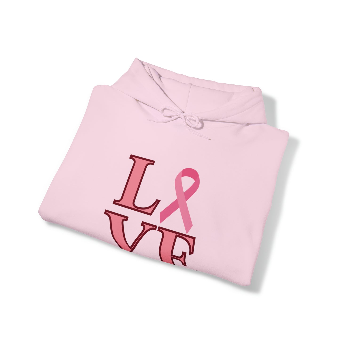 Breathe Pink LOVE Breast Cancer Awareness Hooded Sweatshirt