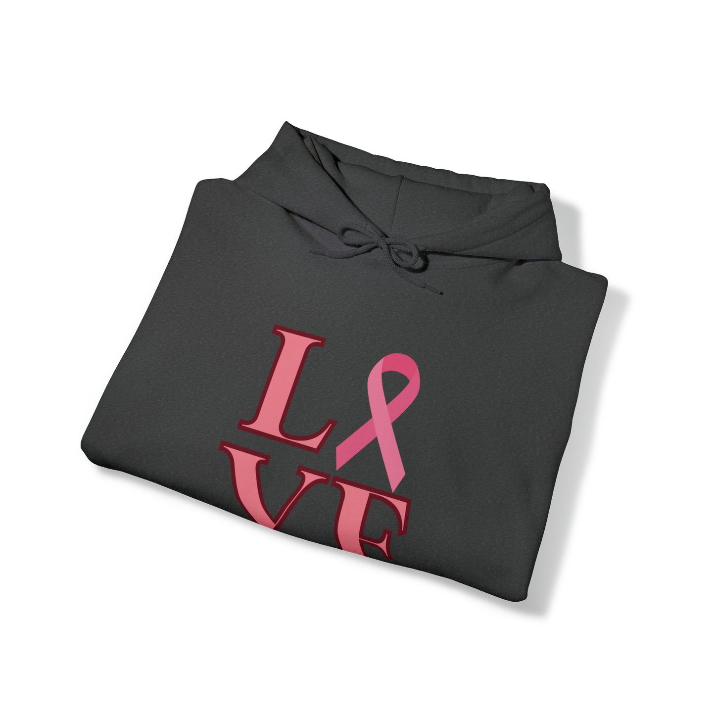 Breathe Pink LOVE Breast Cancer Awareness Hooded Sweatshirt