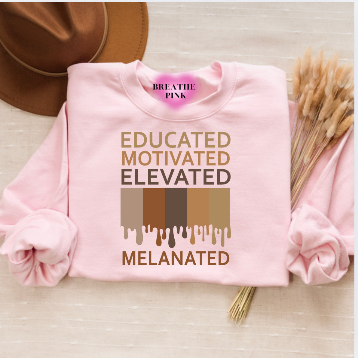 Educated, Motivated., Elevated., Melanated Sweatshirt