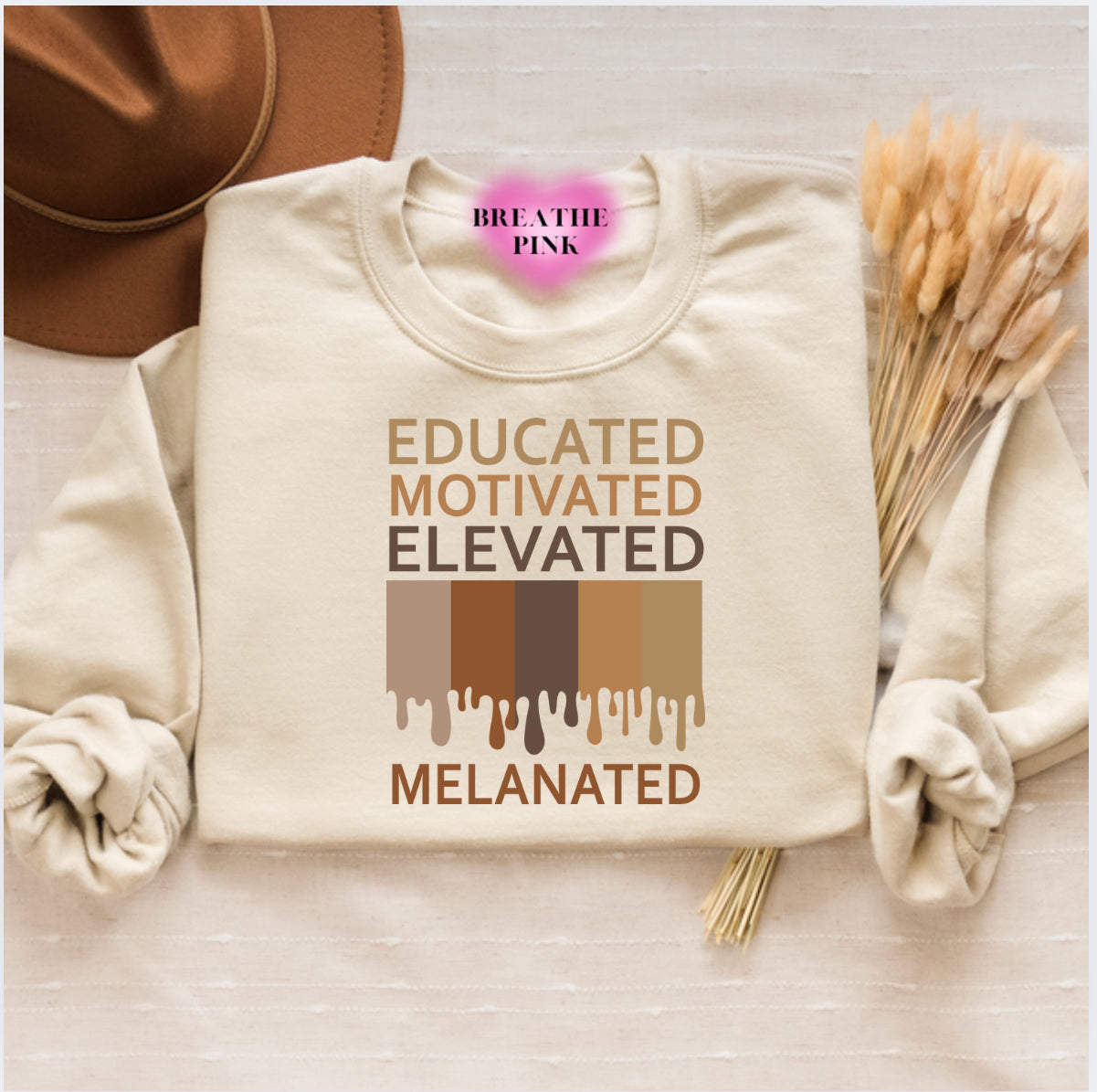 Educated, Motivated., Elevated., Melanated Sweatshirt