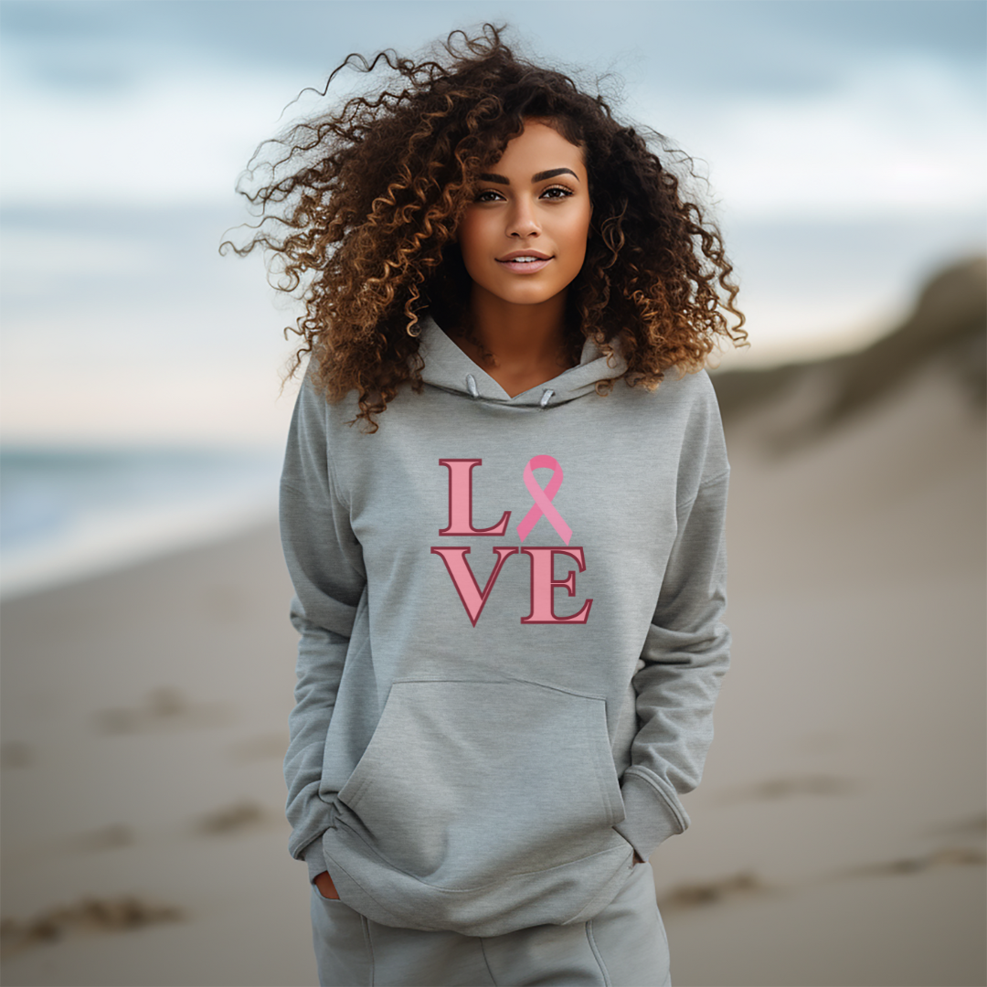 LOVE Breast Cancer Awareness Hooded Sweatshirt