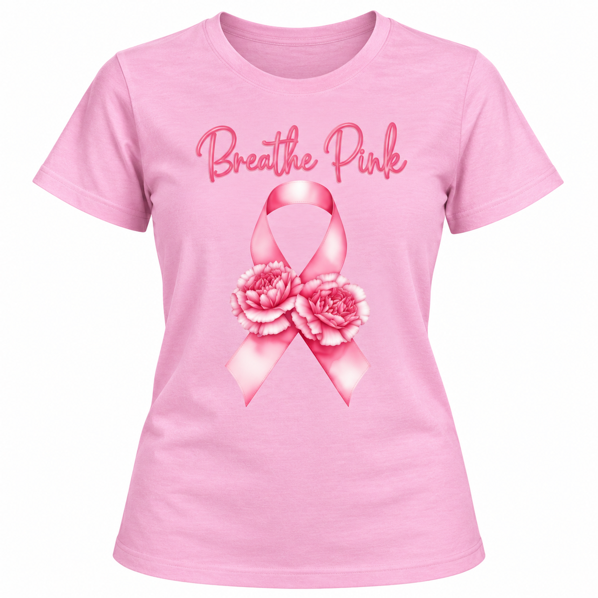 Breathe Pink Breast Cancer Awareness Tee