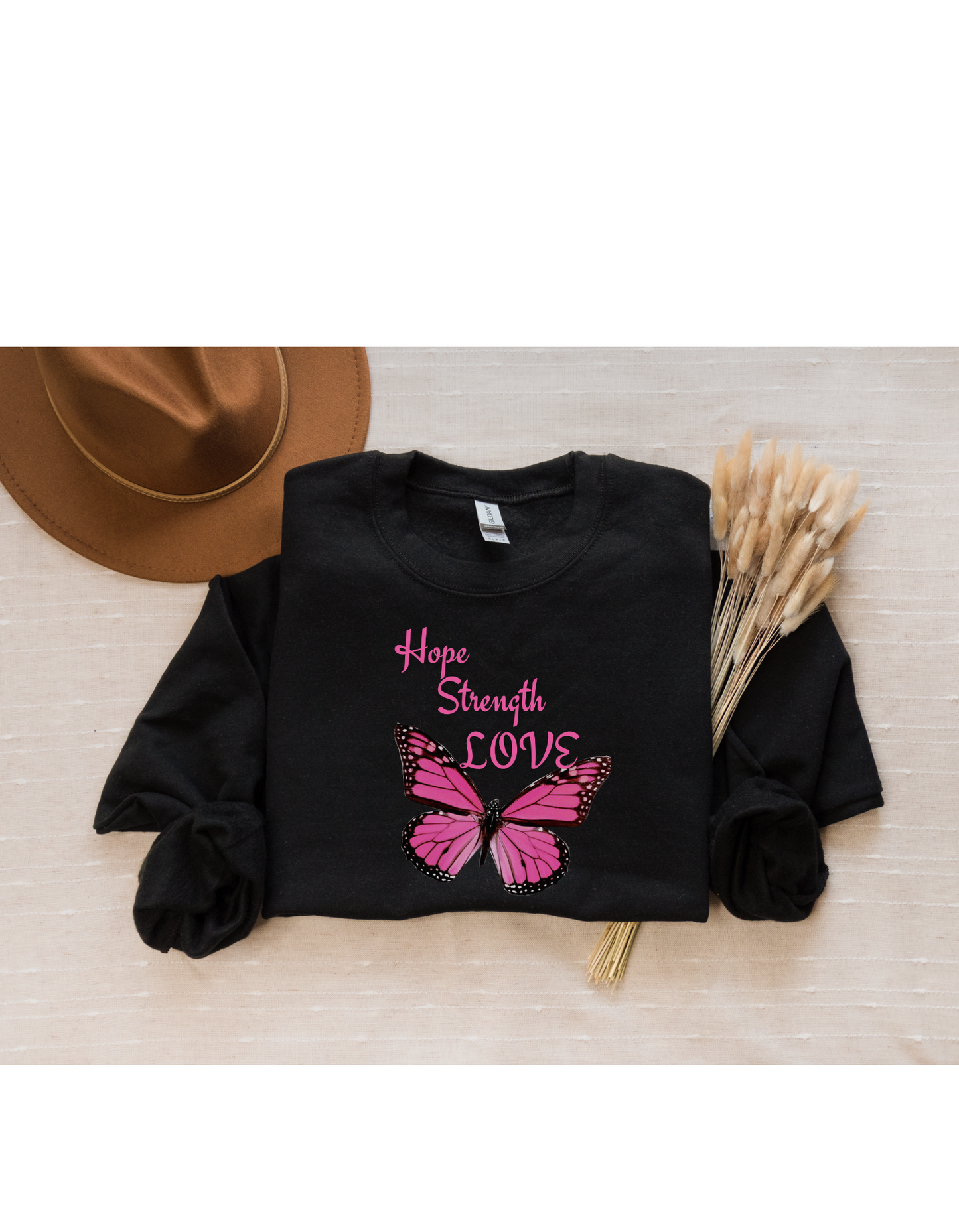 Hope, Strength, Love Breast Cancer Awareness Sweatshirt