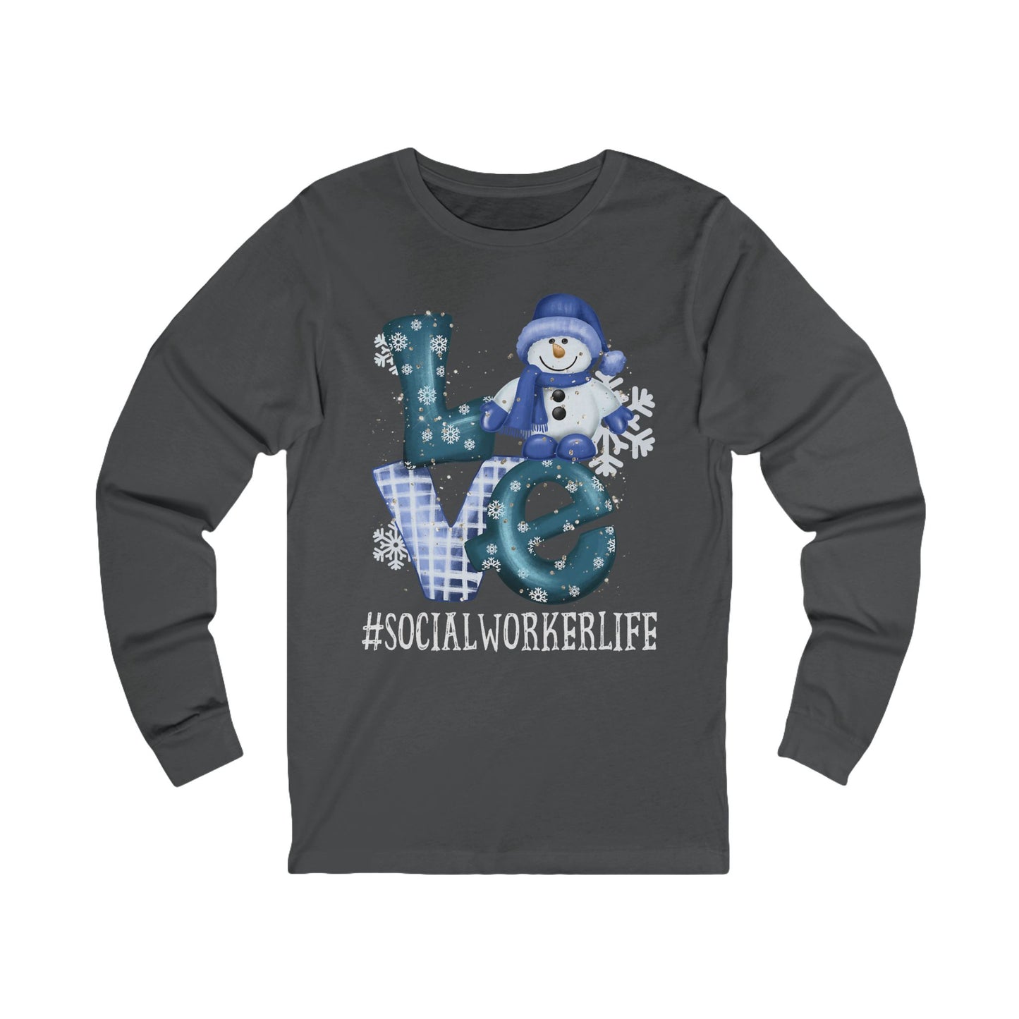 Social Worker Life Holiday LOVE Long Sleeve Tee