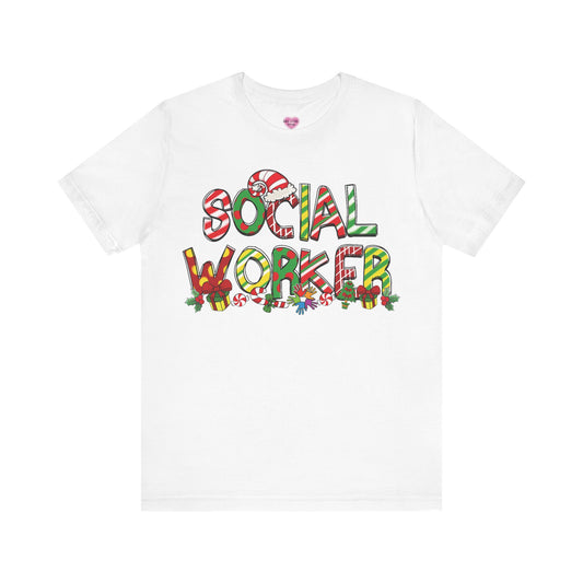 Social Worker Holiday Short Sleeve Tee