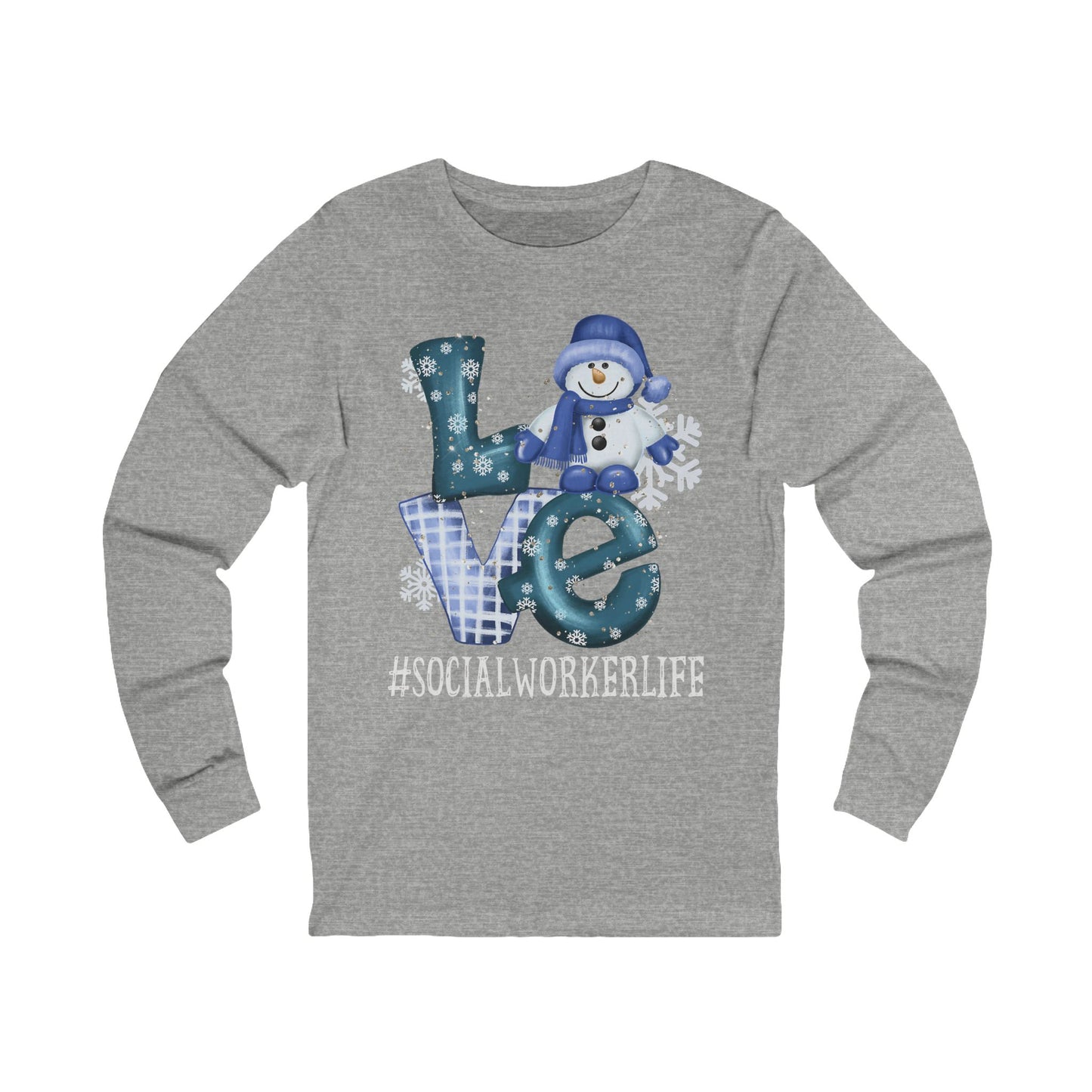 Social Worker Life Holiday LOVE Long Sleeve Tee
