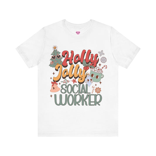 Holly Jolly Social Worker Short Sleeve Tee