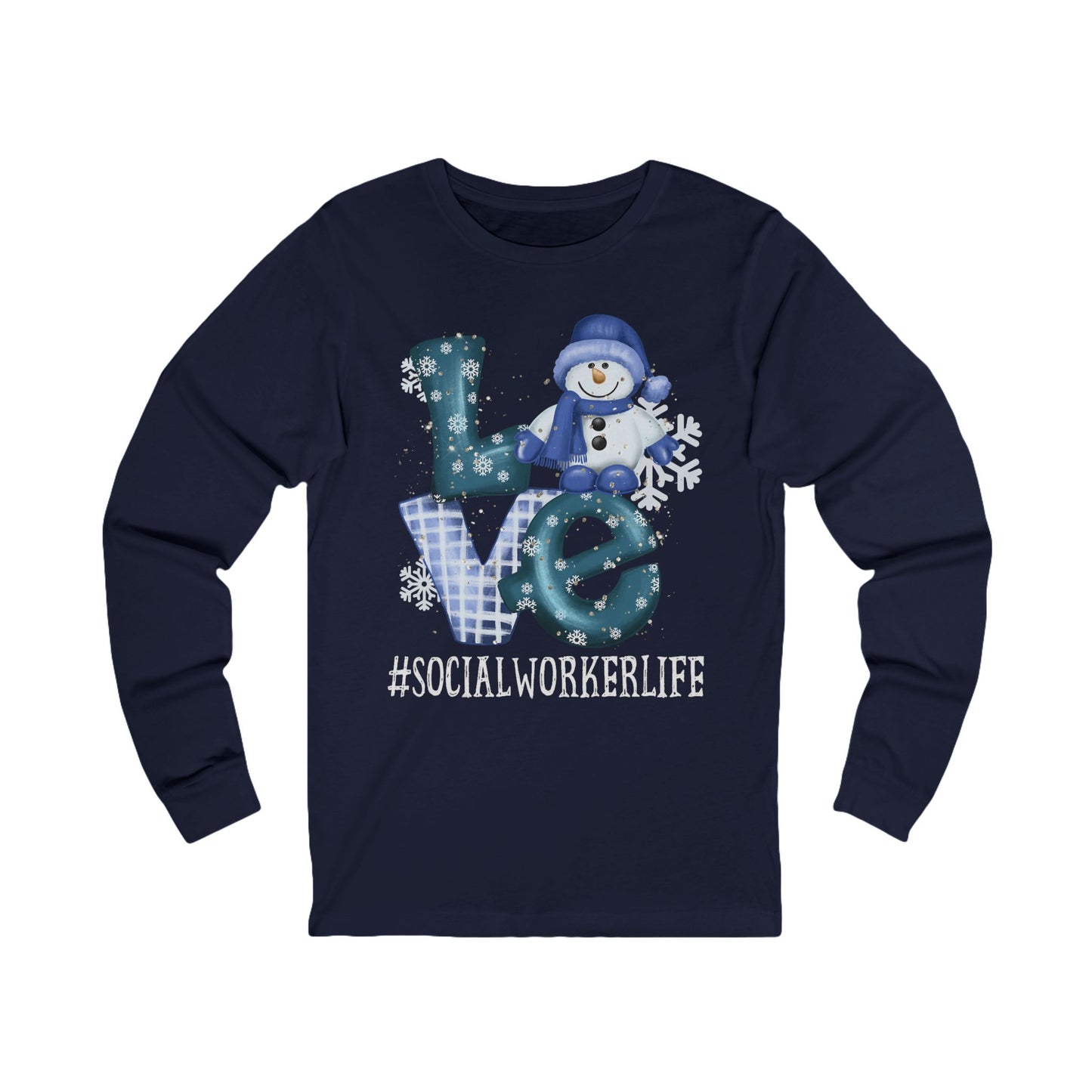 Social Worker Life Holiday LOVE Long Sleeve Tee