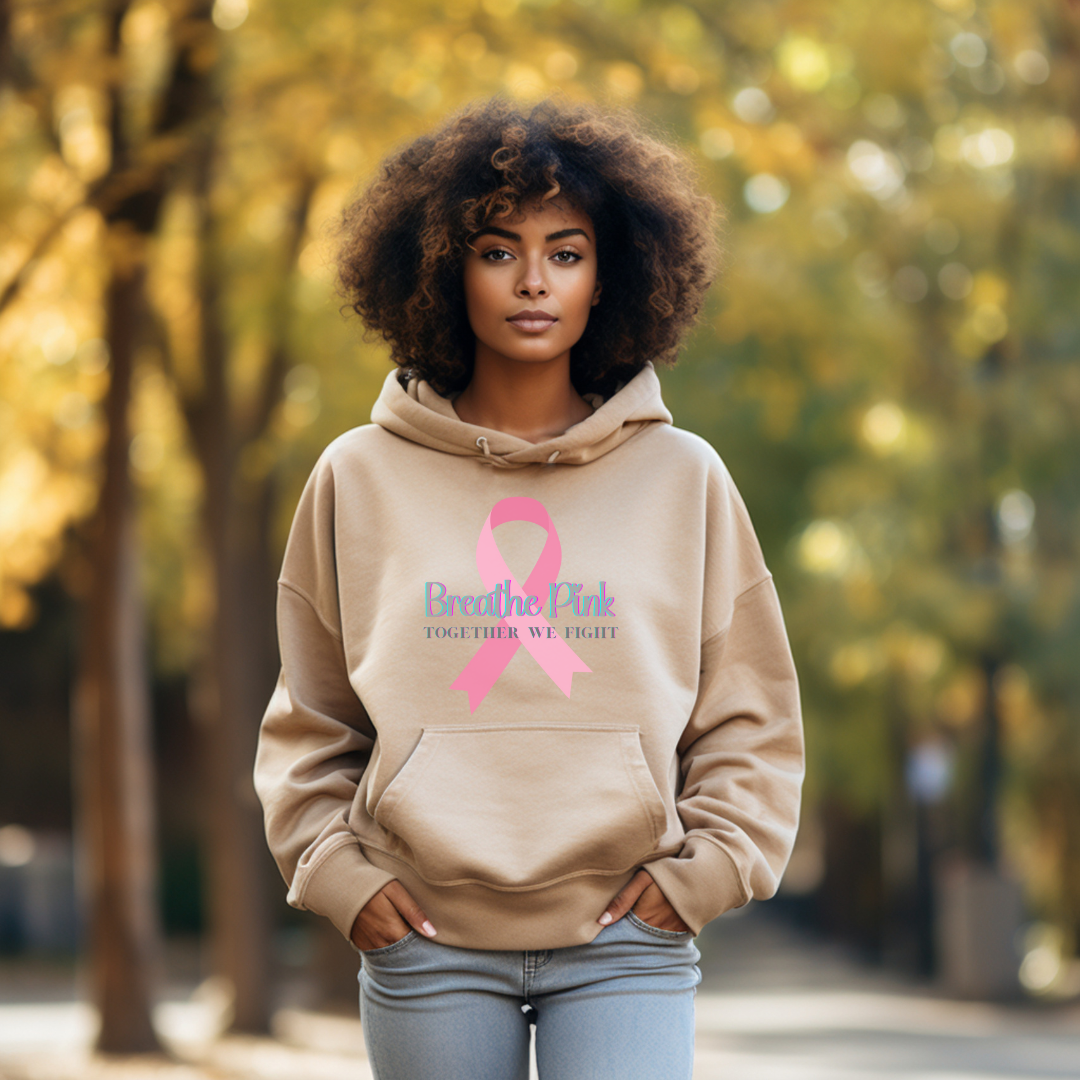 Breathe Pink Ribbon (Breast Cancer Awareness Hoodie)