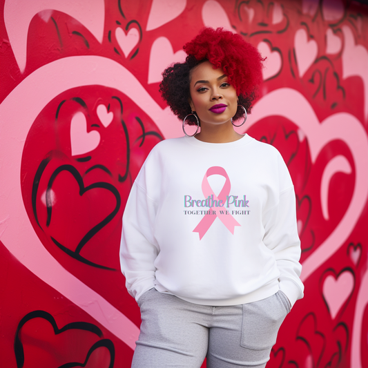 Breathe Pink Ribbon (Breast Cancer Awareness Sweatshirt)