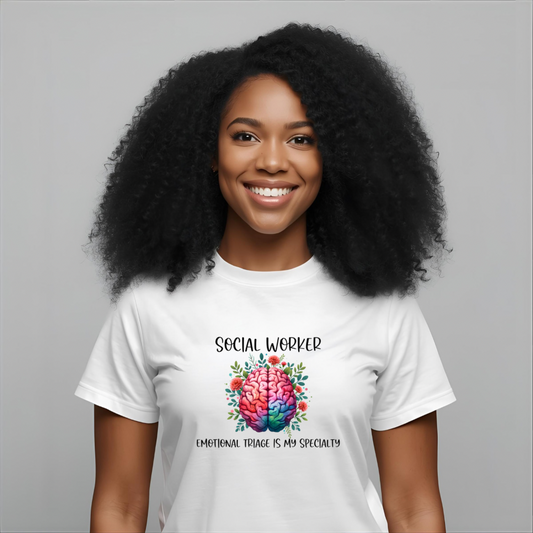Social Worker Emotional Triage Brain Tee