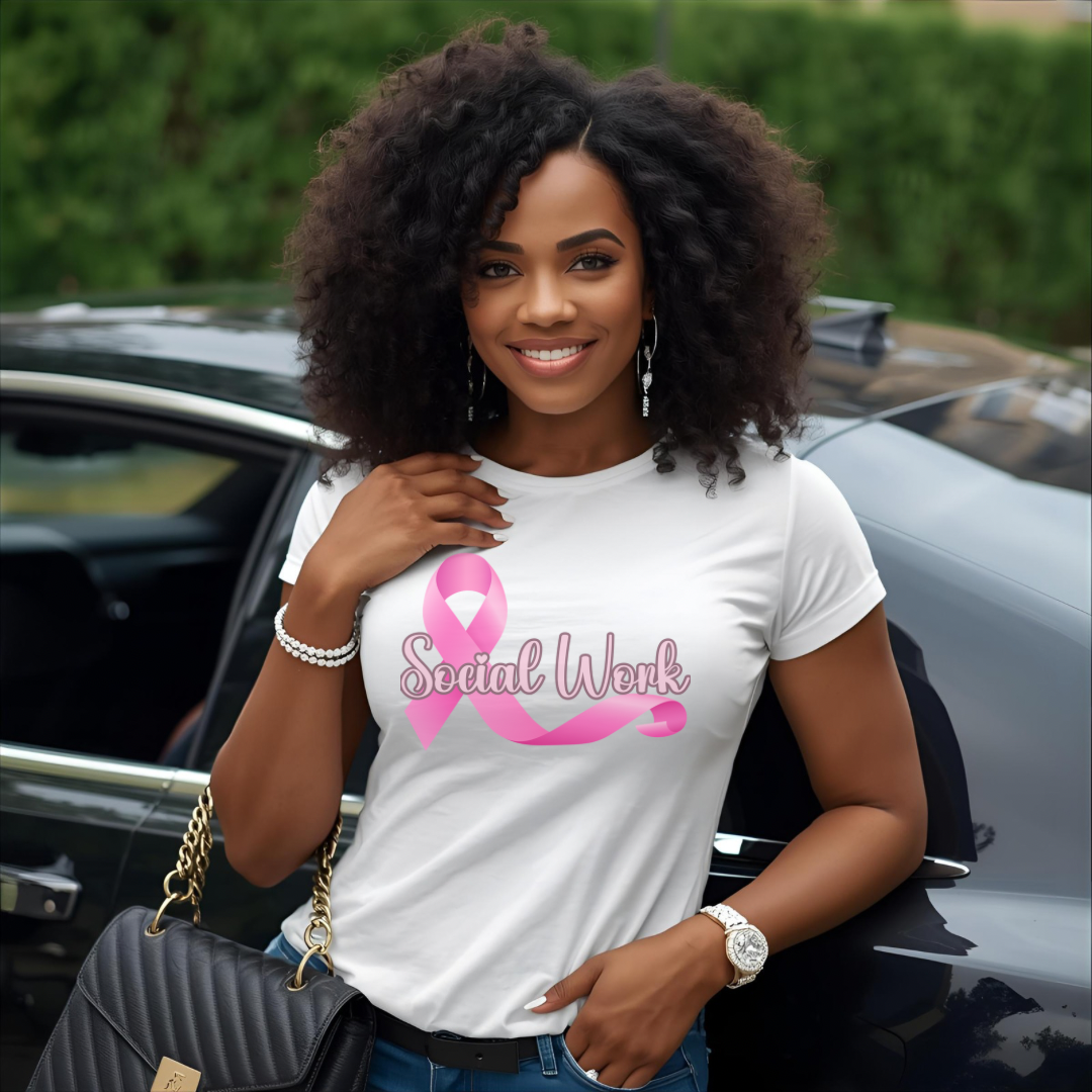 Social Worker Breast Cancer Awareness Tee