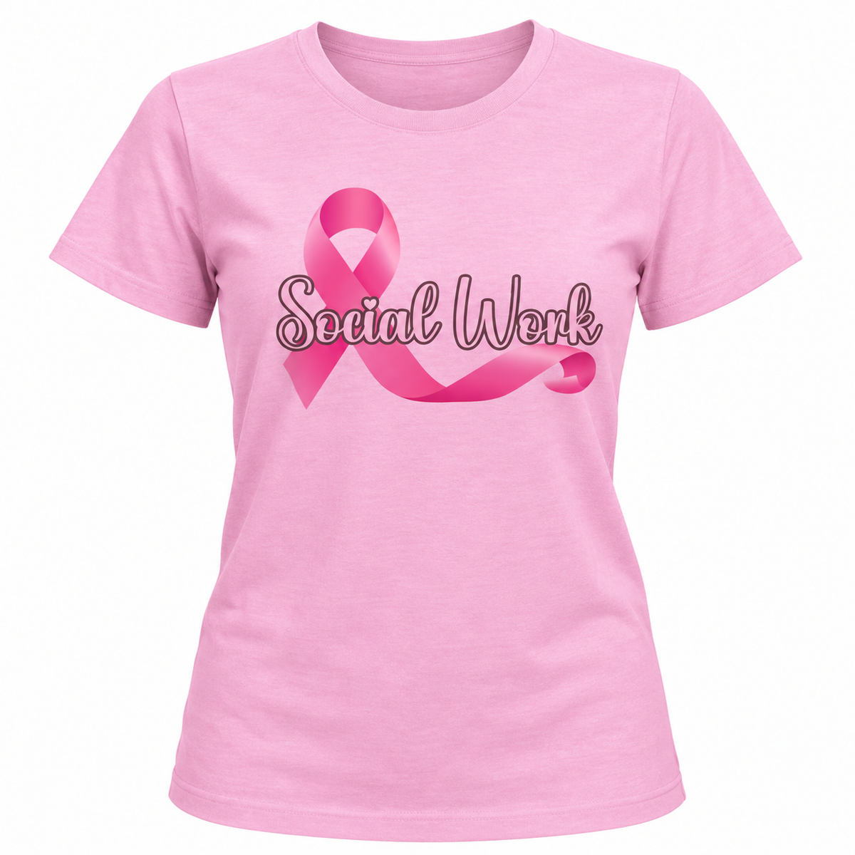 Social Worker Breast Cancer Awareness Tee - Pink Ribbon Shirt