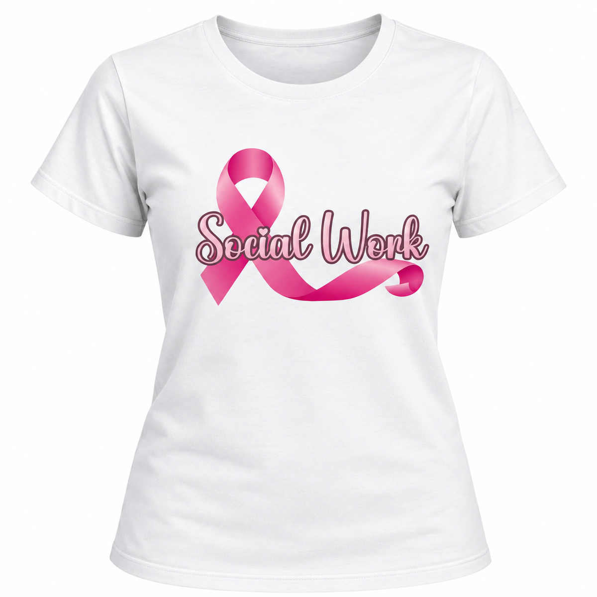 Social Worker Breast Cancer Awareness Tee - Pink Ribbon Shirt