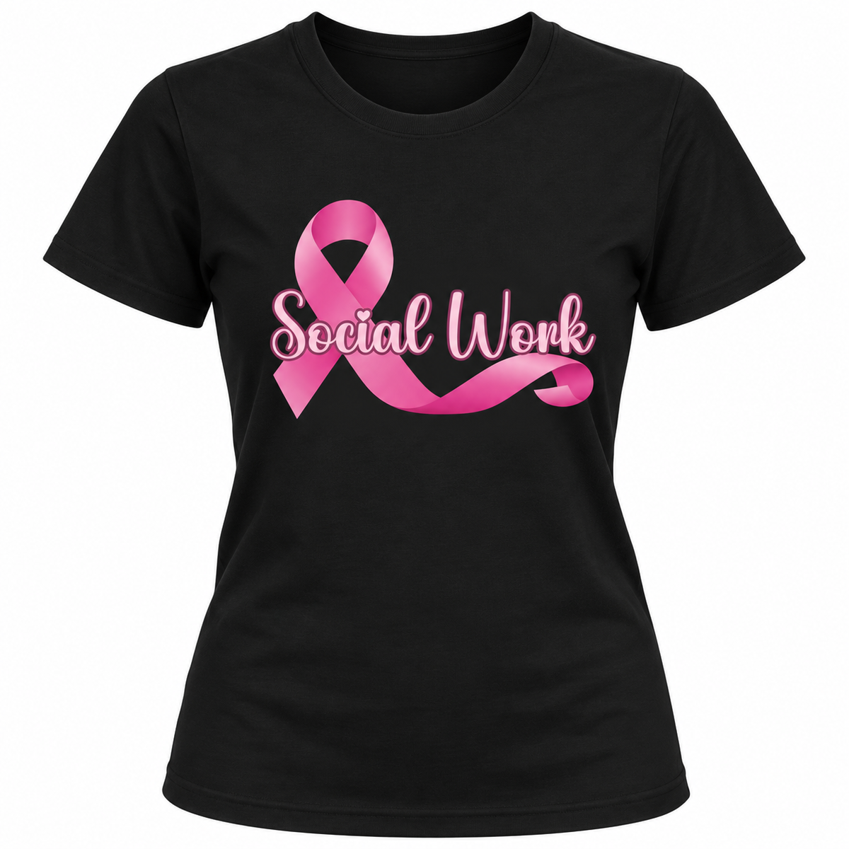 Social Worker Breast Cancer Awareness Tee - Pink Ribbon Shirt