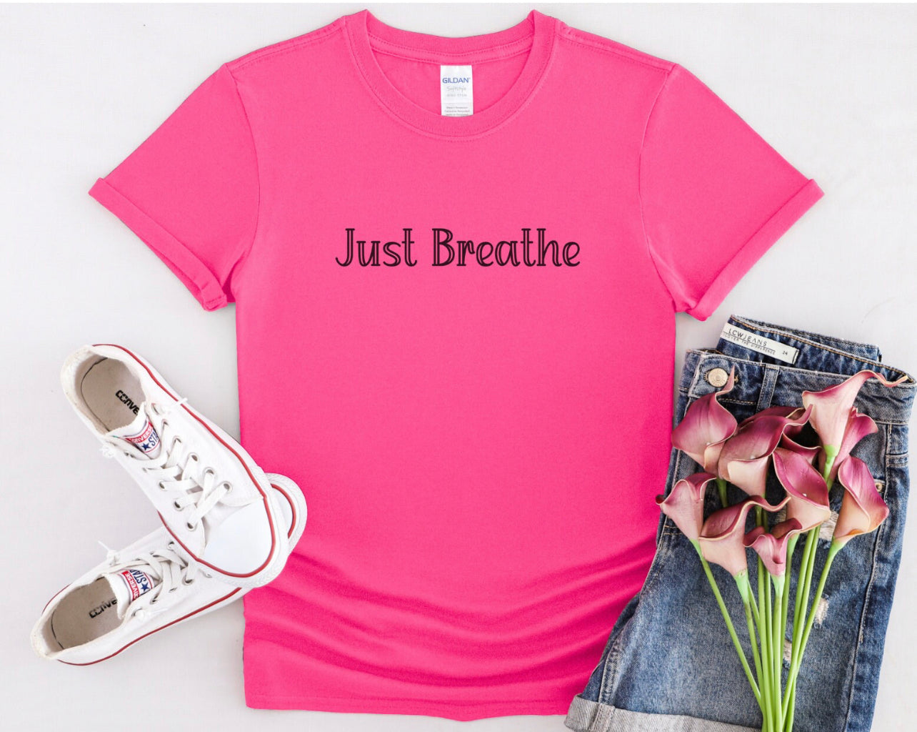 Just Breathe Motivational T-Shirt, Positive Shirt, Meditation Tee, Mindfulness Shirt