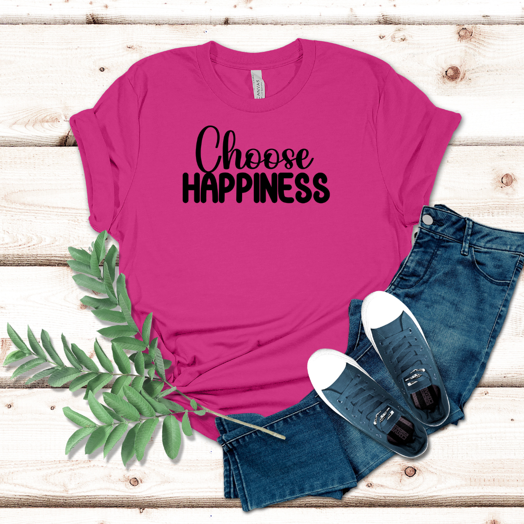 Choose Happiness Inspirational T-Shirt, Happy T-Shirt, Positive Tee, Happiness Shirt, Self-Love Shirt