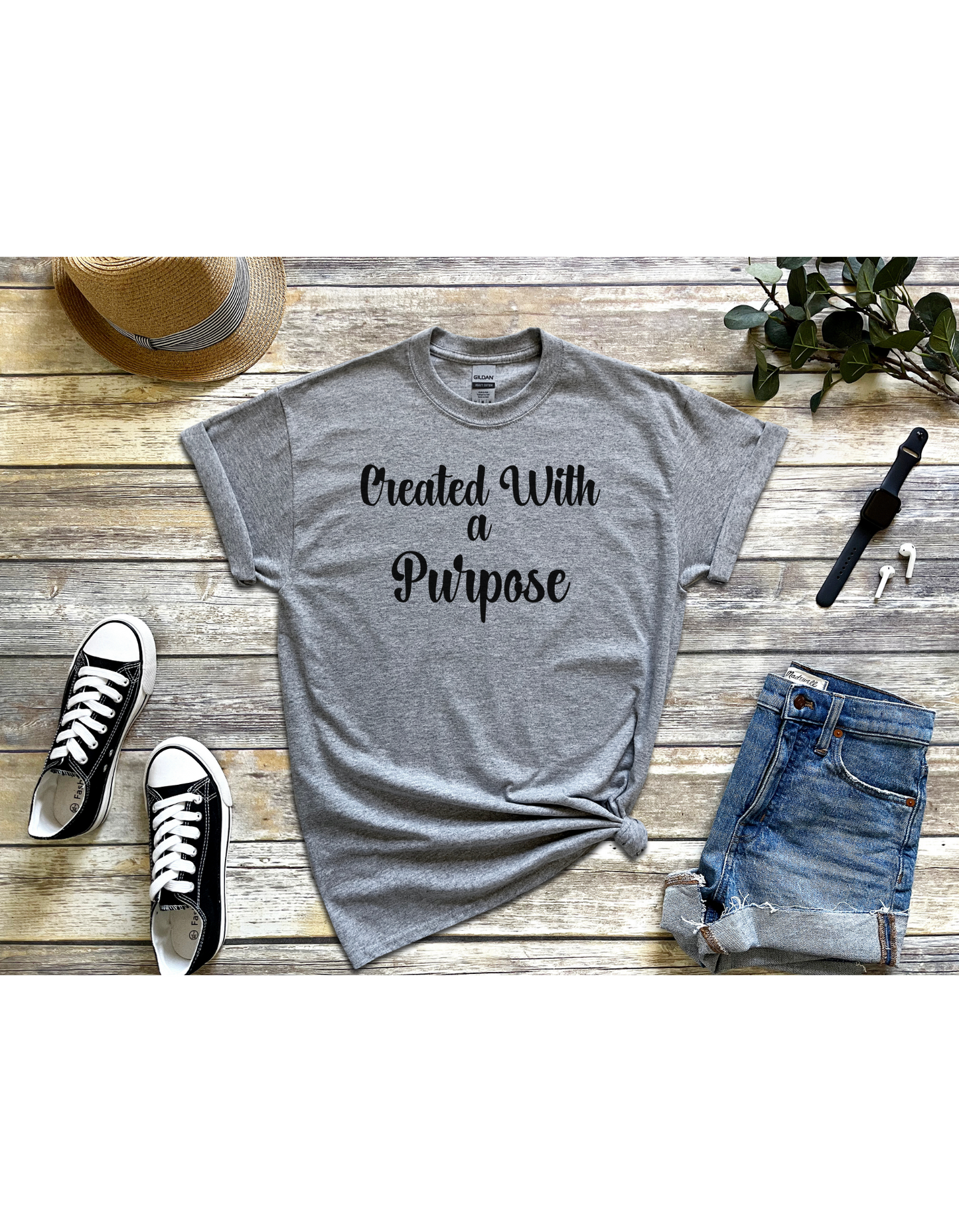 Created With A Purpose Shirt, Christian T-Shirt, Religious Tee